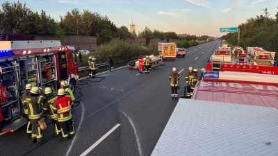 Die Unfallstelle im Bereich der Abfahrt Rehren. (Foto: FF Eilsen)