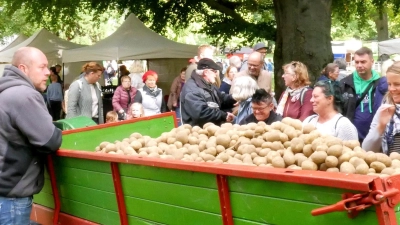 Der Trecker-Club Samtgemeinde Nenndorf verschenkte 1500 Kilogramm Kartoffeln. (Foto: gk)