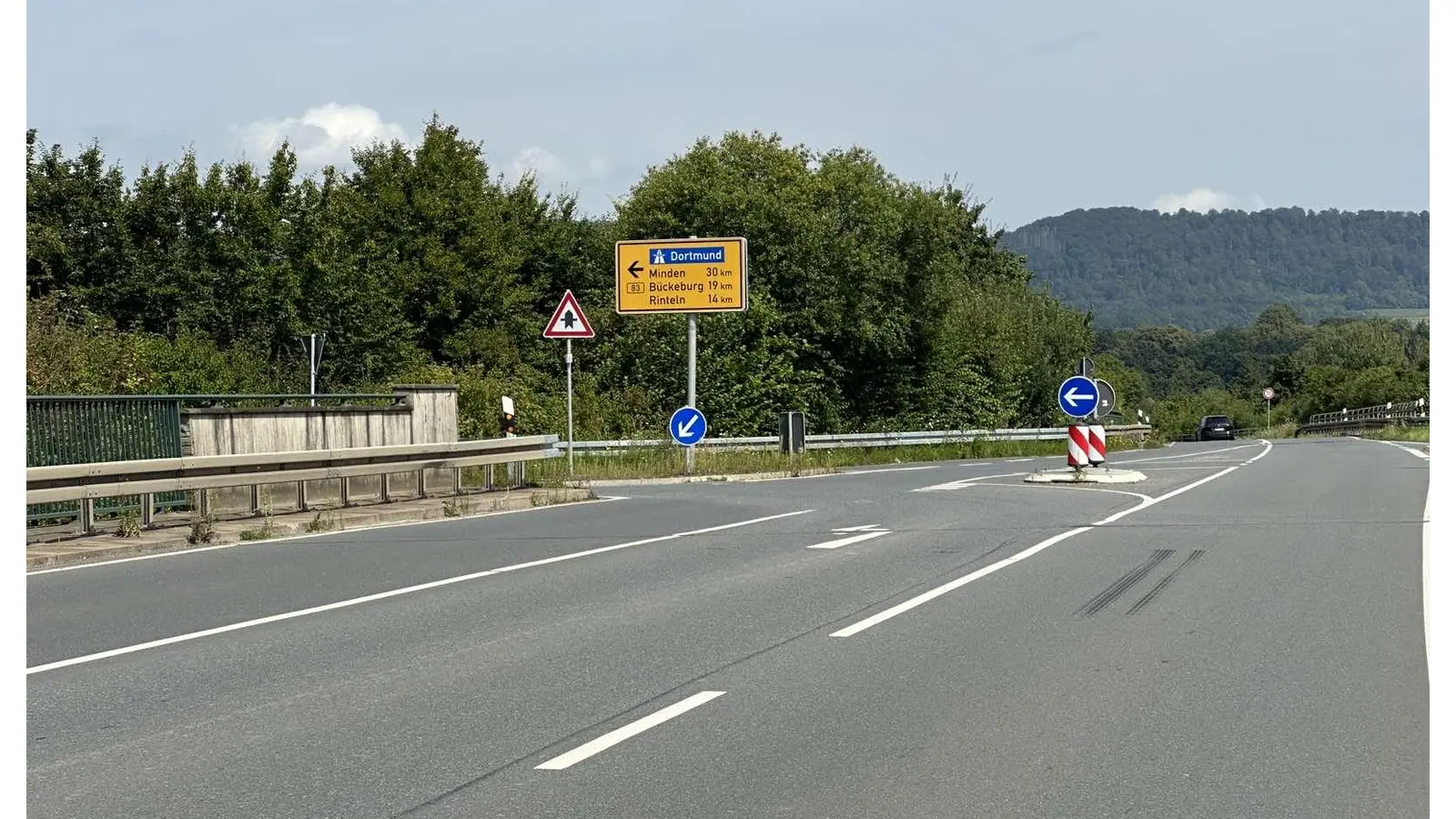 Die B 83 zwischen „Untrer der Schaumburg” bis zur Abzweigung in Richtung Fuhlen werden saniert. (Foto: nd)