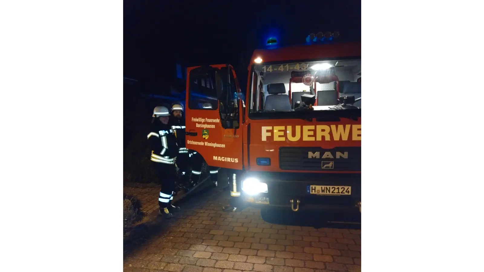 Feuerwehr Winninghausen löschte zügig den Brand. (Foto: privat)