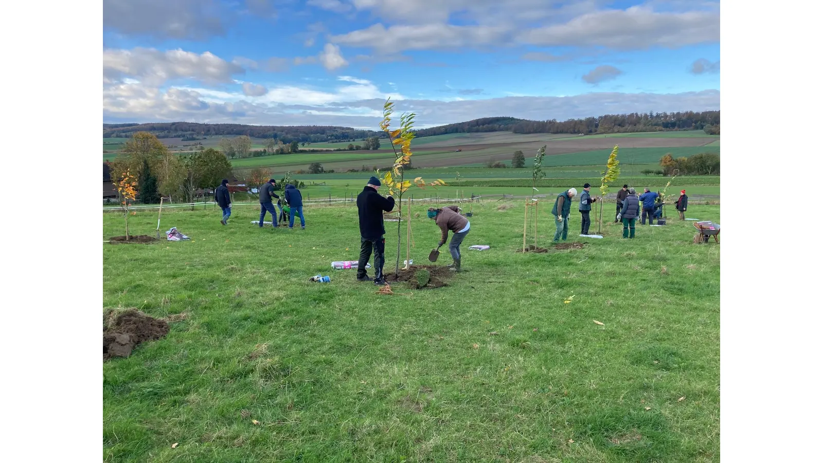 Die Wiese, auf der diverse Obstbäume und Sträucher gepflanzt wurden, befindet sich in Privatbesitz und wurde für die Aktion zur Verfügung gestellt.  (Foto: privat)